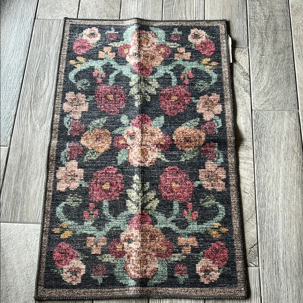 Rifle Paper Co. X Loloi Rosa Black Floral Border Rug 2’3” X 3’9” New NWT